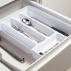 OL600 Cubiertera Organizador Cubiertos Para Cajon 5 Divisiones Blanco Ou