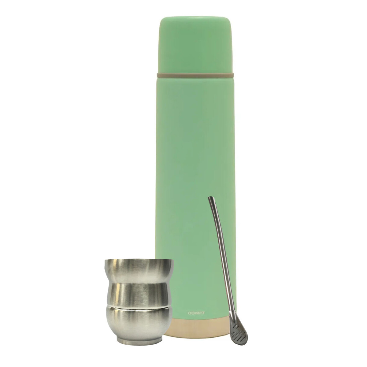 Set Termo Bala 750ml +mate 140ml +bombilla regalo Comet - Verde Claro 