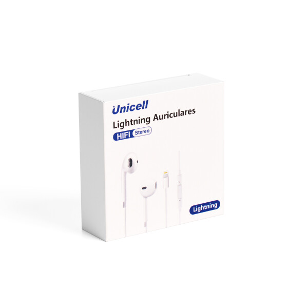 Auriculares Unicell Lightning color blanco Auriculares Unicell Lightning Color Blanco