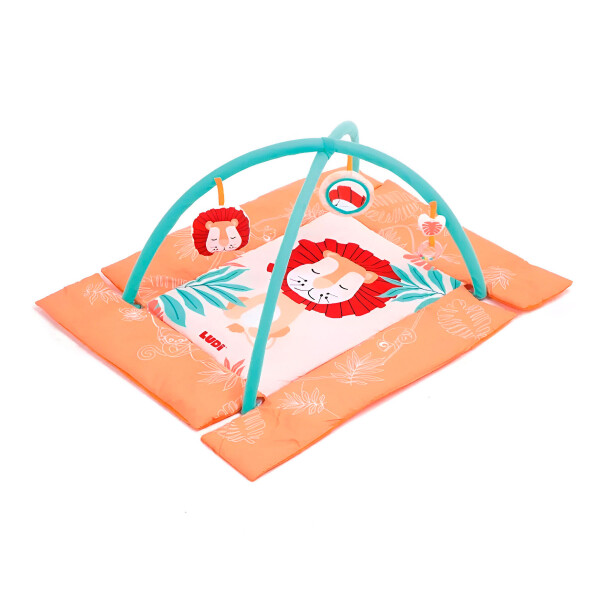 Gimnasio Actividades Alfombra Bebé Sensorial León 90 x 110cm Color Naranja