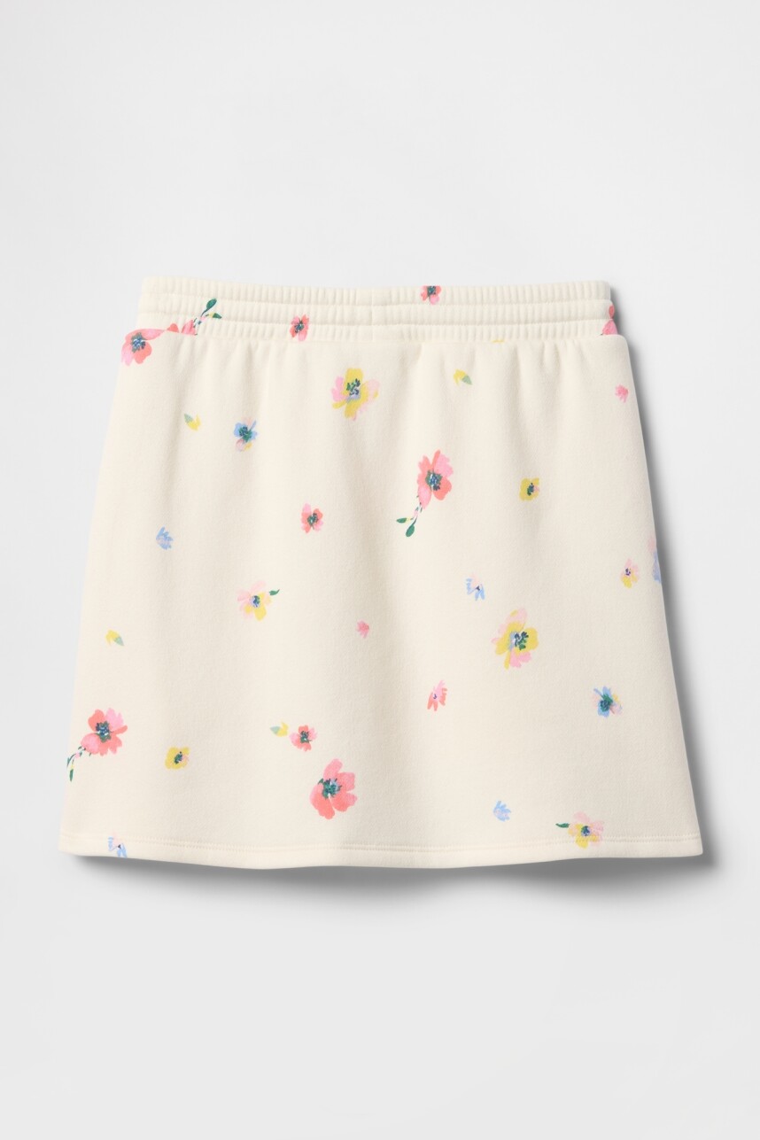 Short Pollera Logo Gap Niña White Floral Print