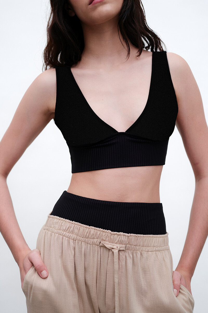 Top Liberdade – Bikini de tejido italiano con filtro UV+50 Negro