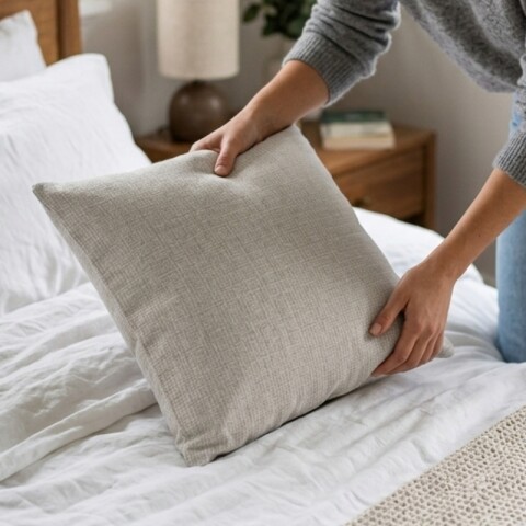 Almohadón Decorativo 45x45 cm - Tramado Gris - Cojín Suave para Cama y Living Almohadón Decorativo 45x45 cm - Tramado Gris - Cojín Suave para Cama y Living