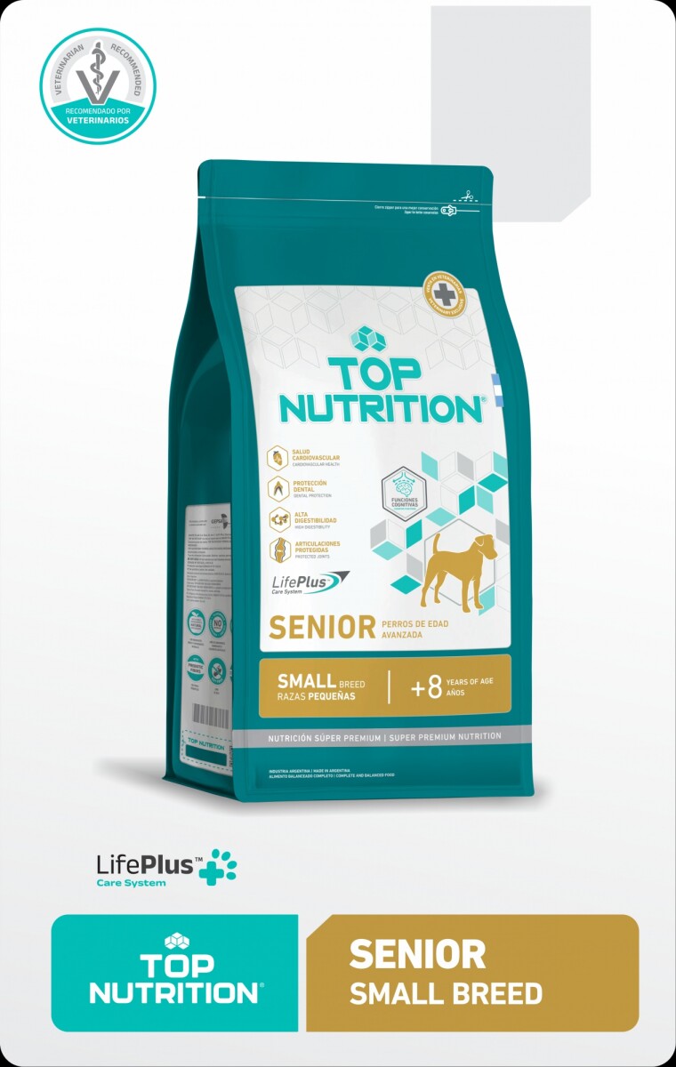 TOP NUTRITION PERROS SENIOR RAZAS PEQUEÑAS X 7,5 KG - Top Nutrition Perros Senior Razas Pequeñas X 7,5 Kg 