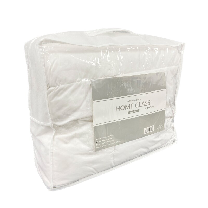 Acolchado De Plumas Home Class 2 Plazas En Microfibra Blanco