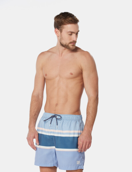 SHORT DE BAÑO RAYADO Azul