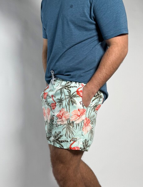 Short de baño estampado Barassi Celeste