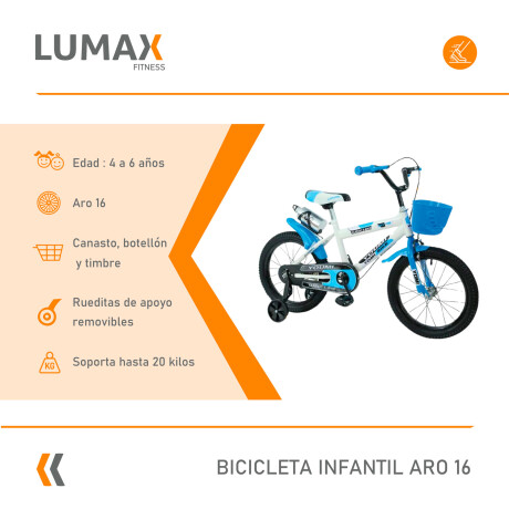 Bicicleta Urbana Infantil Rodada 16 Con Rueditas y canasto Azul
