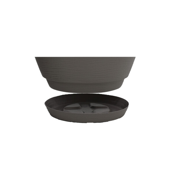 Maceta "ASTECA" Ø28,5x24cm símil cemento c/ plato -TRAMONTINA TD0276