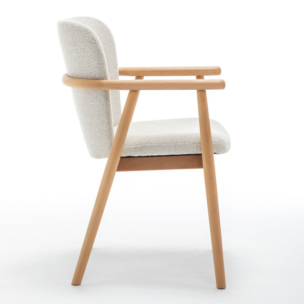 BUTACA DE COMEDOR MADERA NATURAL-BEIGE ALBA