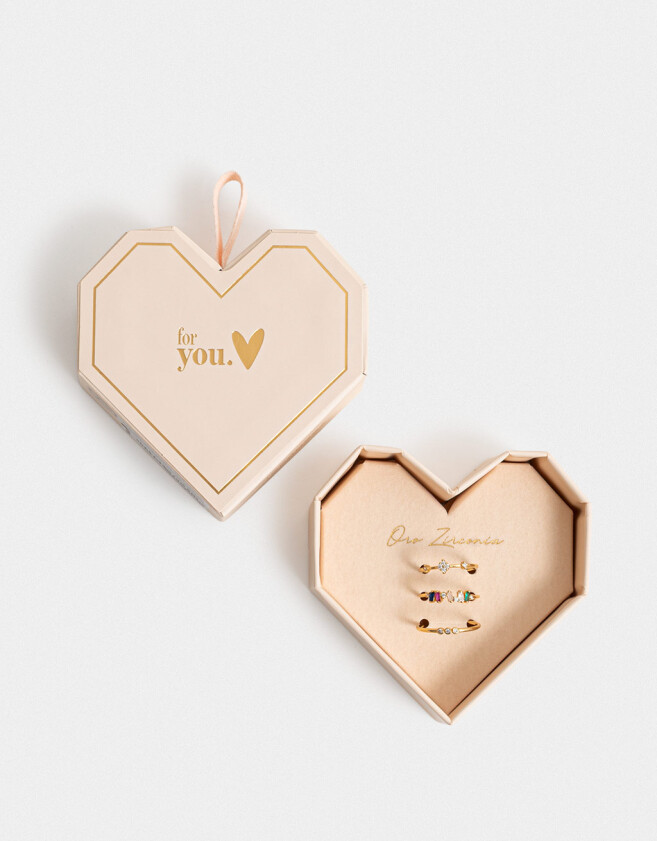 Sets Anillos Premium Gold Anillos Sets Bañados En Oro - Dorado