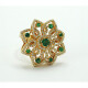 Anillo Moderno, Oro Amarillo 18K , Diamantes Y Esmeralda. Anillo Moderno, Oro Amarillo 18K , Diamantes Y Esmeralda.