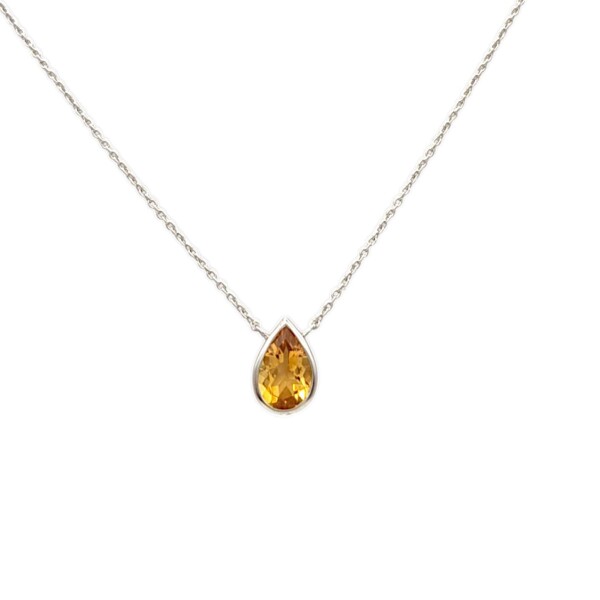 Conjunto colgante Lágrima- Plata 925 - Citrino- CJ3139 Conpiedra