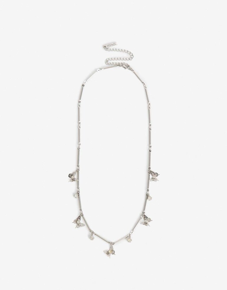 Collares Cortos Metal Collares Cortos Metal Mariposa - Plateado Rodio