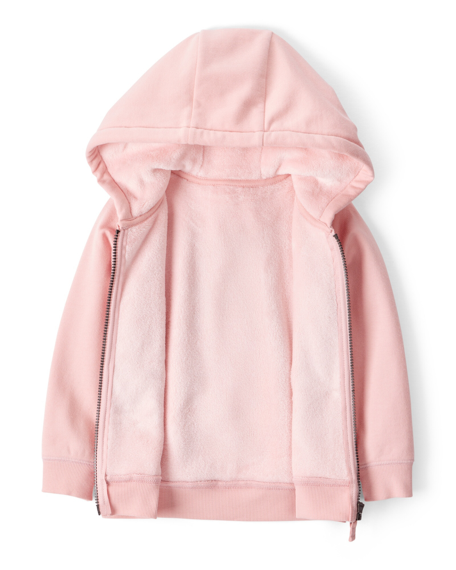 Campera de algodón con forro polar, rosa Sin color