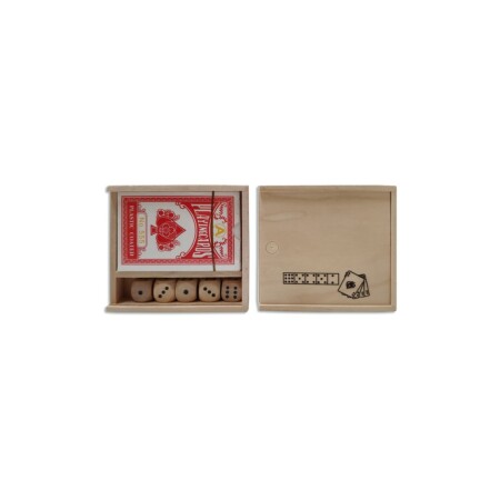 NAIPES Y DADOS EN CAJA MADERA NAIPES Y DADOS EN CAJA MADERA