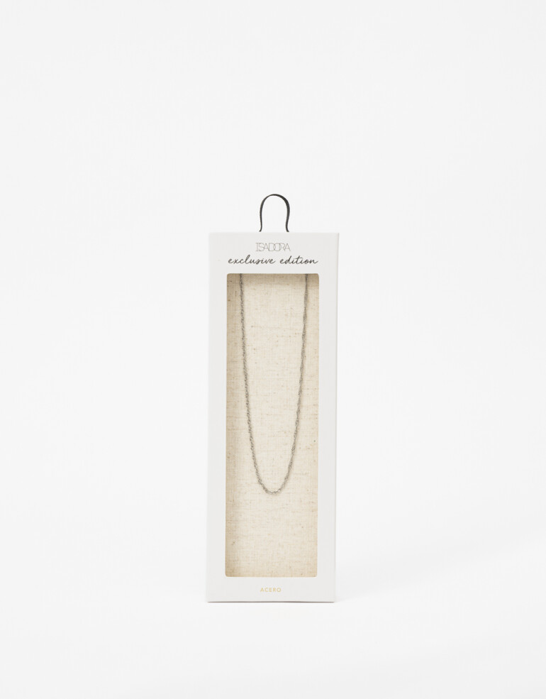 Collares Cortos Metal Collar Cadena Fina Acero - Plateado