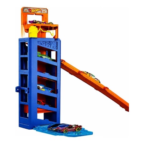 Pista Portátil y Estacionamiento Hot Wheels AZUL