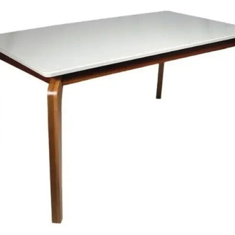 Mesa Comedor Petra Premium 160x90 Cm Madera Vidrio Blanco Marrón 1