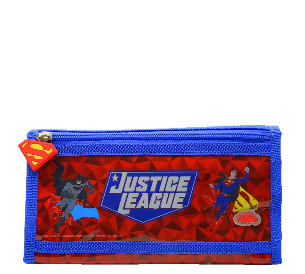 Cartuchera Liga de la Justicia Azul/Rojo