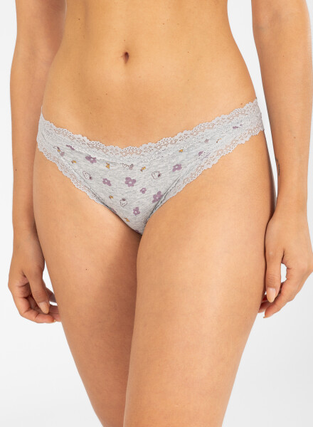 Bikini flower stripe Gris