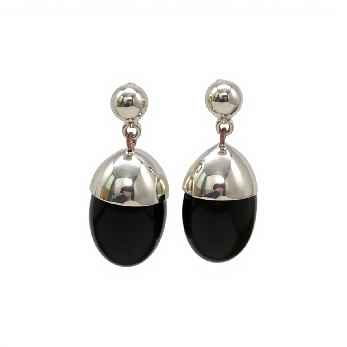 Caravanas ovalo onix - plata 925 - onix - CA8453 - conpiedra 