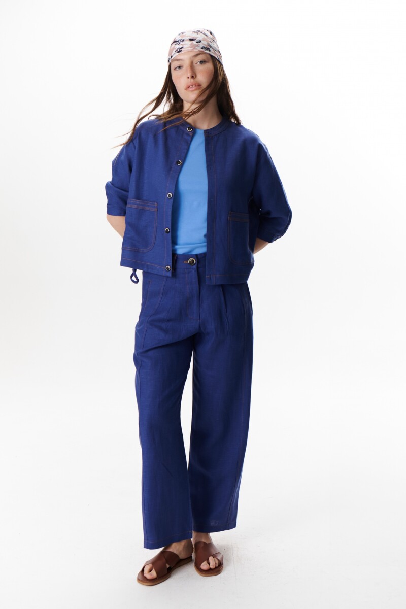 CHAQUETA LINO SOHO AZUL
