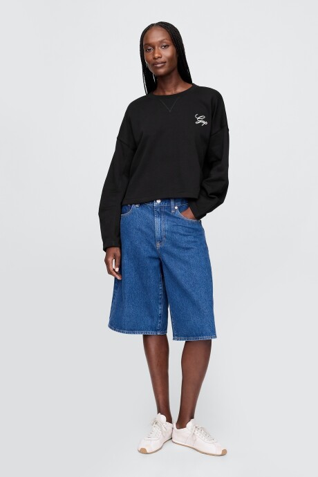 Canguro Logo Gap Sin Felpa Mujer True Black