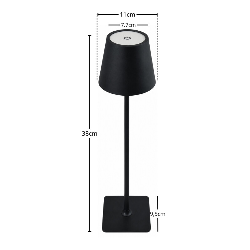 Lámpara de mesa led táctil NEGRO