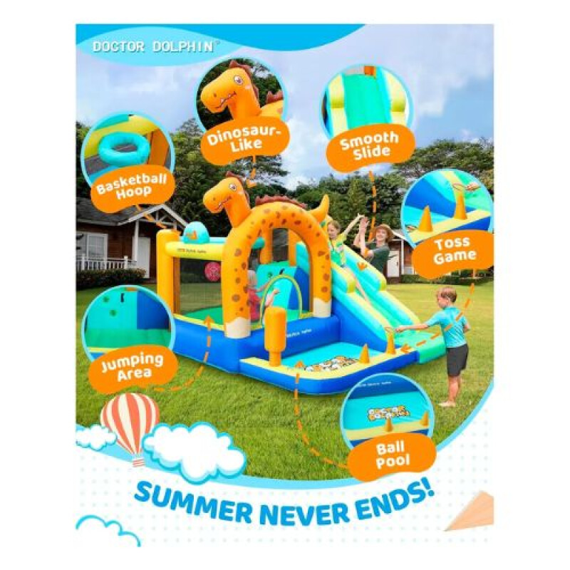 Castillo Inflable Dino Pelotero - Doctor Dolphin Castillo Inflable Dino Pelotero - Doctor Dolphin