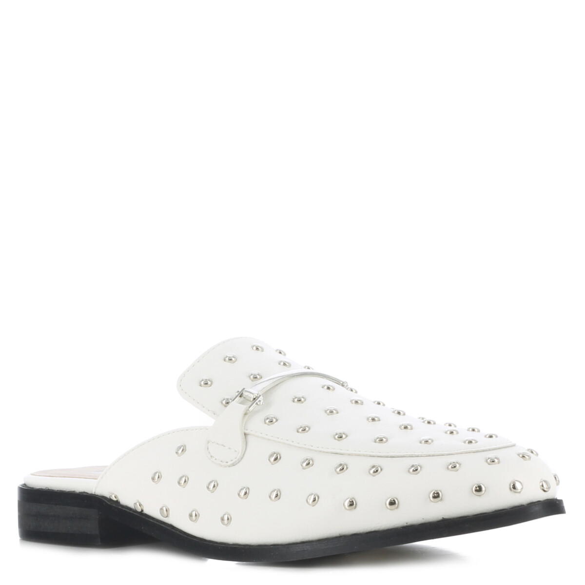 Zapato de Mujer Miss Carol chato TOSCANA con tachas - Blanco 