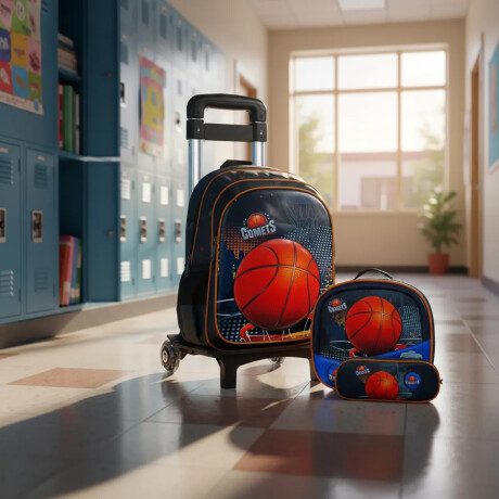 Set Escolar Mochila 3 Pzas + Soporte Regulable de Aluminio Azul Oscuro