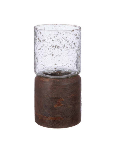 FAROL DE MADERA MANGO D10x21CM MARRON TRANSPARENTE FAROL DE MADERA MANGO D10x21CM MARRON TRANSPARENTE