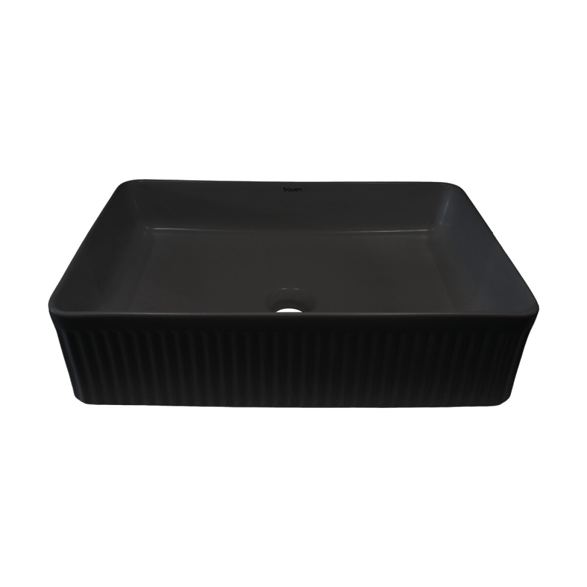 Bacha De Apoyo Rectangular Color Negro Mate 