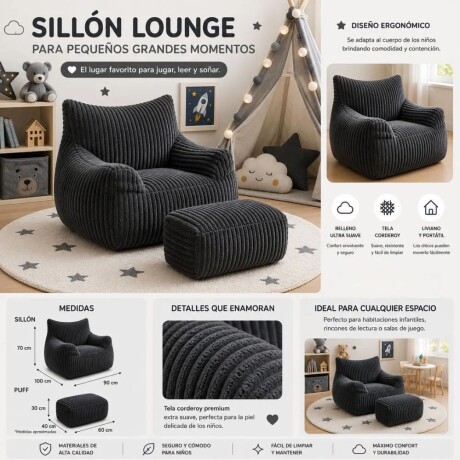 Sillon Infantil Cloudy Gris