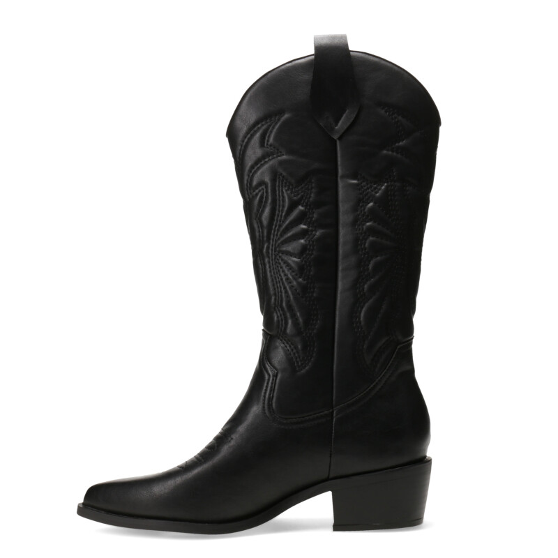 Bota de Mujer Miss Carol EDNA tejana con diseño en la caña Negro