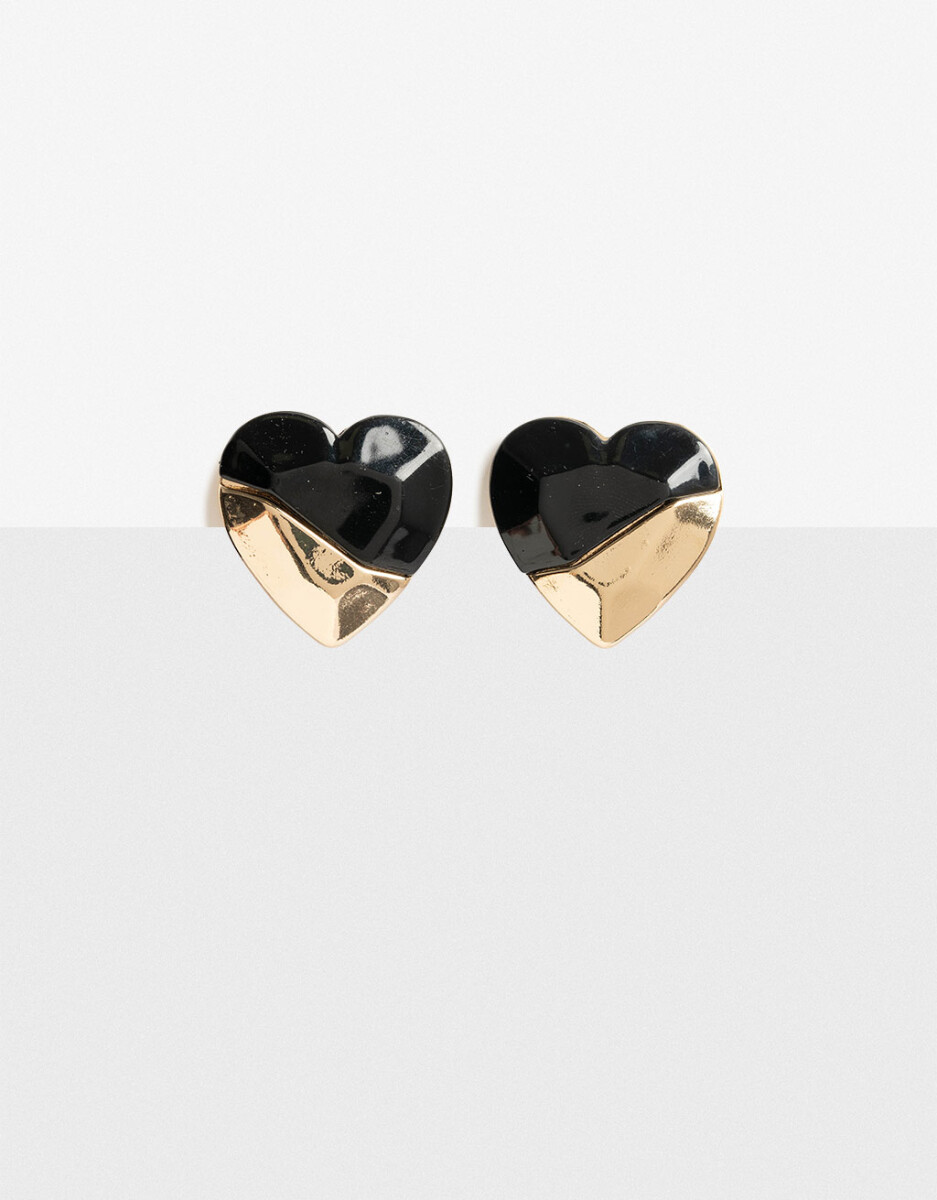 Aros Corazón Resina Y Metal 