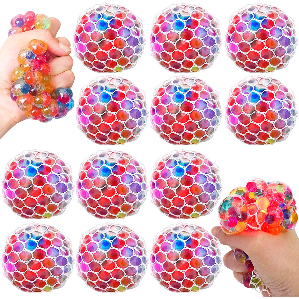 Set Cotillón Nº35 Pack X12 Squishy Pelota Con Luz Led 