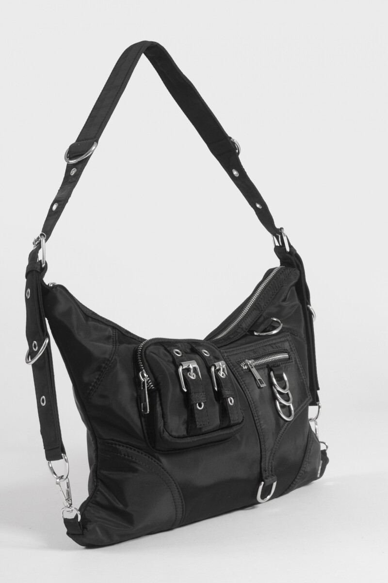 Hobo multicierres tela negro