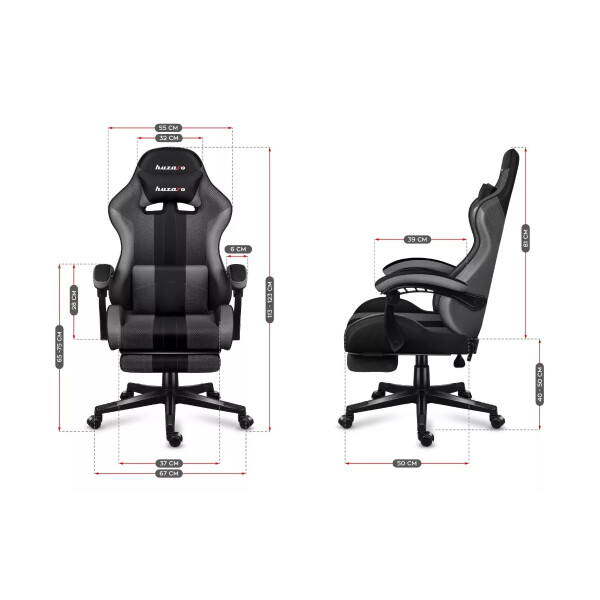 Silla Gamer Huzaro Hz Force 4.7 Con Reposapiés SILLA GAMER HUZARO HZ FORCE 4.7 GRIS