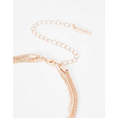Collar Multicadenas Dorado Oro Rosa