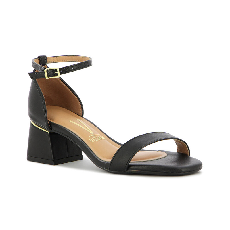 Sandalia Vizzano Mujer Con Pulsera Taco 5cm Negro