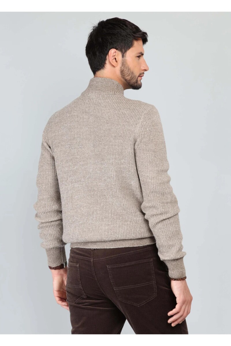Sweater Medio Cierre BEIGE