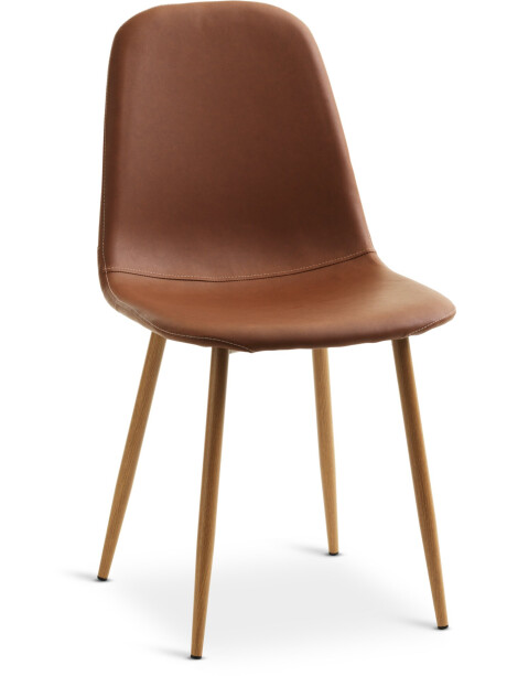 Silla de comedor JONSTRUP polipiel marrón Silla de comedor JONSTRUP polipiel marrón