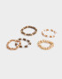 Sets Anillos Mostacillas Set Anillos Elásticos Con Mostacillas - Dorado