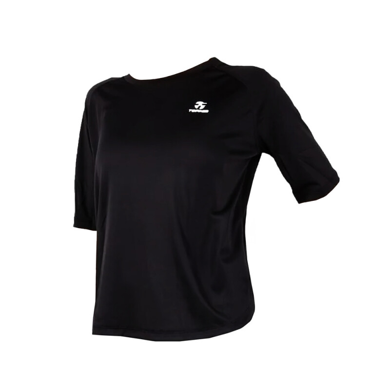 T-SHIRT MC WMN TRNG LOOSE blanco NEGRO
