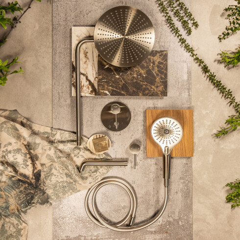 GRIFERIA JUEGO MONOCOMANDO BRUSHED NICKEL BRILLO SIGNATURE GRIS-BRUSHED NICKEL
