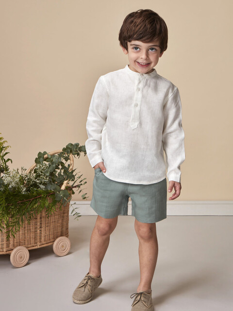 Camisa Panadera Lino Blanco