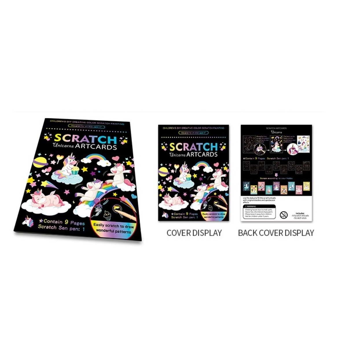 Hojas Papel Scratch Unicornio - 001 