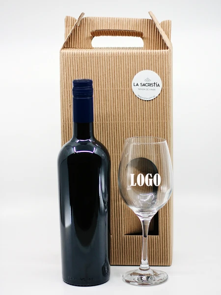 Pack regalo - Vino personalizado y copa Pack regalo - Vino personalizado y copa